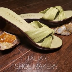 Italian Shoemakers Lime Green Knot-tie Sandal